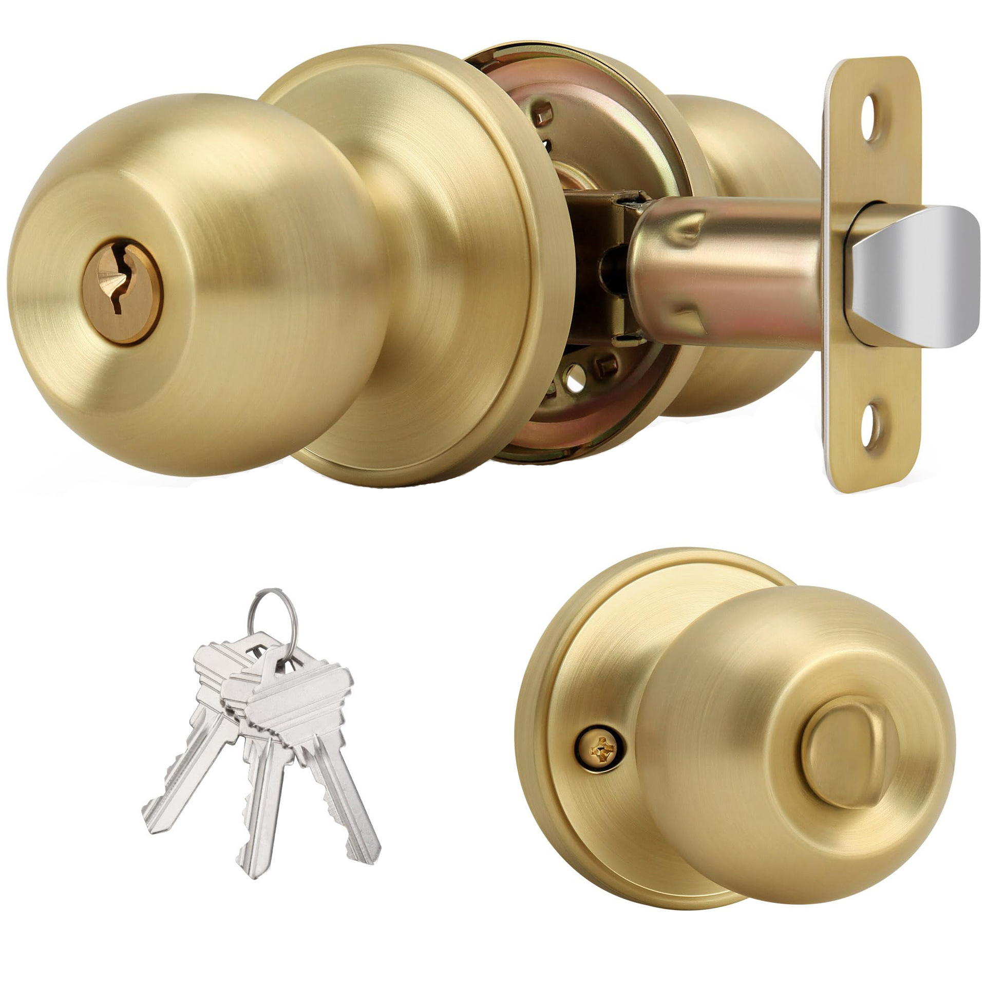 도어 키 기능 사금 금 입구/입력 새틴 황동