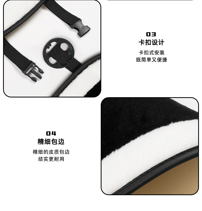 Winter Car Seat Cushion Plush Warm Car Seat Cushion Cute Bow Light Luxury High-End Car Seat Cover