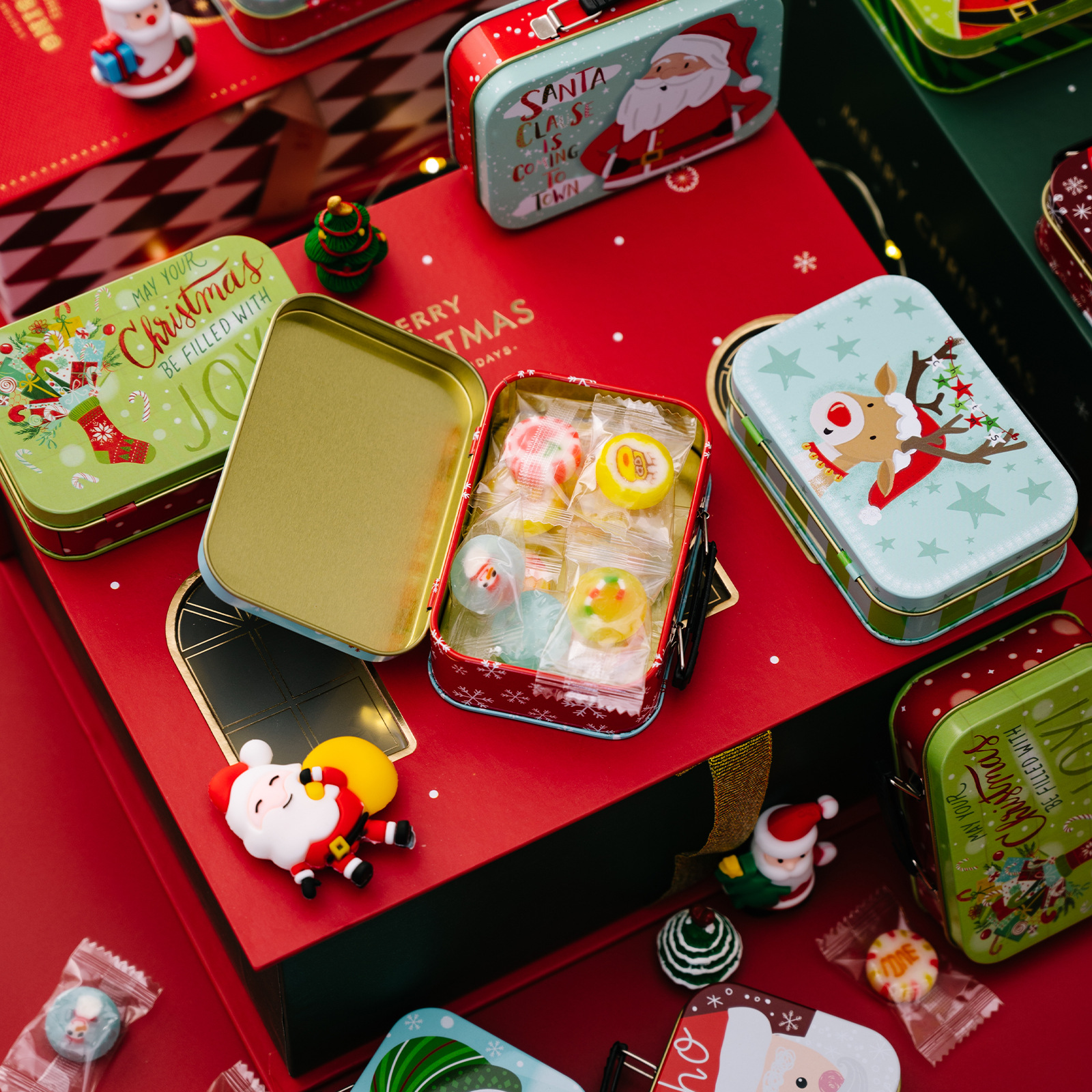 (Cross-border trading), Christmas decorations, cartoon tin box for elderly, new collection 2