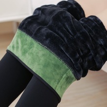 冬季护腰打底裤加绒加厚一体高密锦纶外穿大码女士高腰保暖棉裤