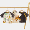 Children's overall for leisure, short sleeve T-shirt, summer clothing for boys for early age, top girl's, Korean style, 3 years