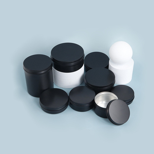 Multi-specification black aluminum cans per unit, candle wax, pomade, aluminum cans, aluminum boxes, metal packaging aluminum cans, small aluminum boxes