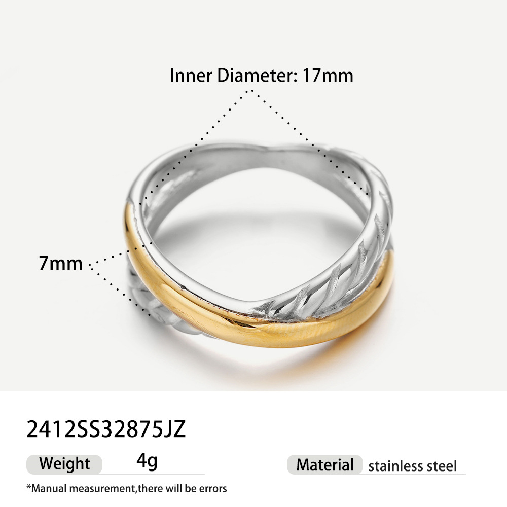 Alta Europa y América acero inoxidable ligero lujo nicho tendencia transfronteriza venta caliente personalidad anillo de acero de titanio joyería primavera y verano nuevo producto