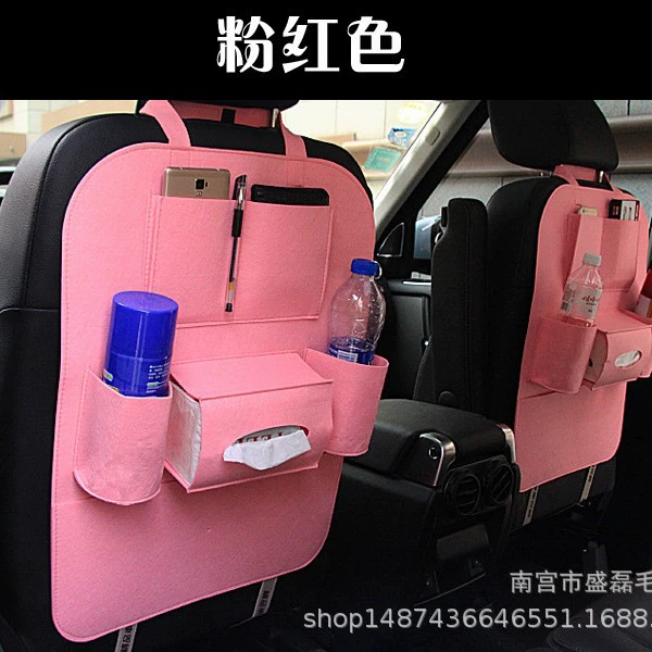 Car seat back organizer storage bag, felt multi-pocket universal car storage, lightweight 0.127 kg