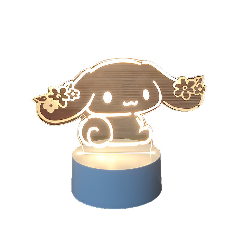 Venta al por mayor luz nocturna 3D USB niños dibujos animados regalo de Navidad lámpara de mesa pequeña atmósfera transfronteriza fijo logotipo acrílico
