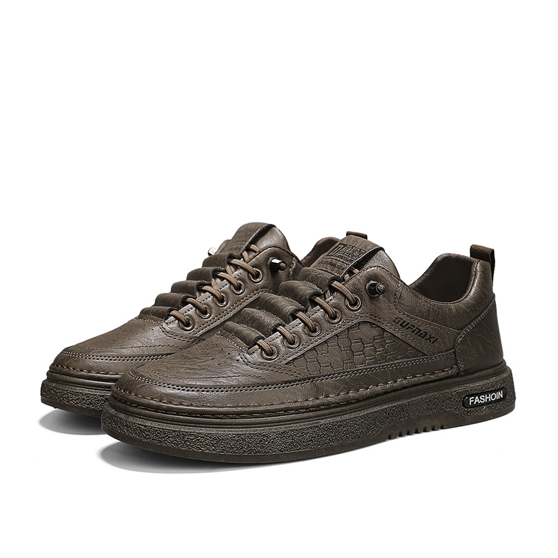 Nueva tendencia, zapatos casuales de todo fósforo para hombres, zapatillas transpirables, zapatos de cuero suave de alta gama, zapatos blancos, zapatillas casuales negras para hombres