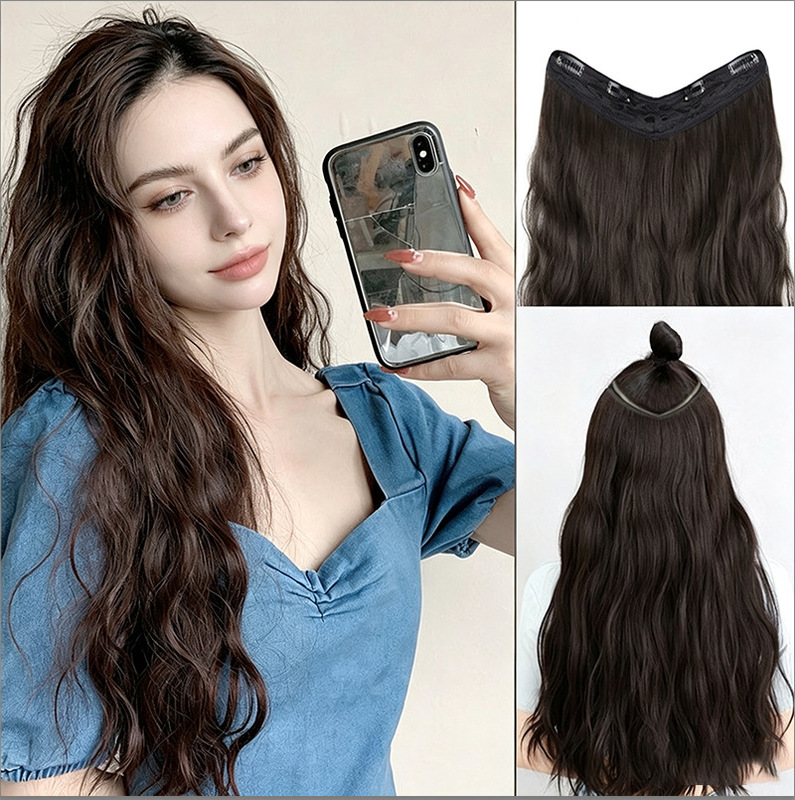 Women's Wigs with Cornrows, Seamless Wool Curls, Realistic Hair Extensions, U-Shaped Wave Hairpieces, High-Volume Hair, High-Temperature Silk Material Women's Wigs with Cornrows, Seamless Wool Curls, Realistic Hair Extensions, U-Shaped Wave Hairpieces, High-Volume Hair, High-Temperature Silk Material