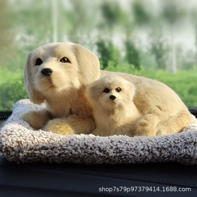 Dashboard Decoration, New Model | Car ornaments - 2620cm-labrador-mother-and-child-with-big-eyes