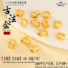 925银镀金马年招财十二生肖隔珠吊坠手工diy手串手链项链银饰配件