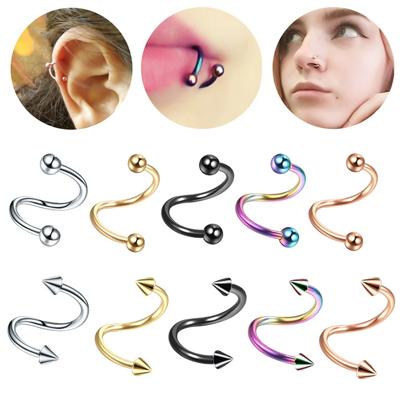 Носовой пирсинг из нержавеющей стали, украшение, маленькие серьги, фирменный аксессуар, европейский стиль, простой и элегантный дизайн