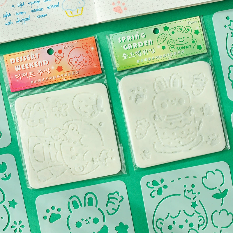Cartoon template for elementary school students, oil pastel