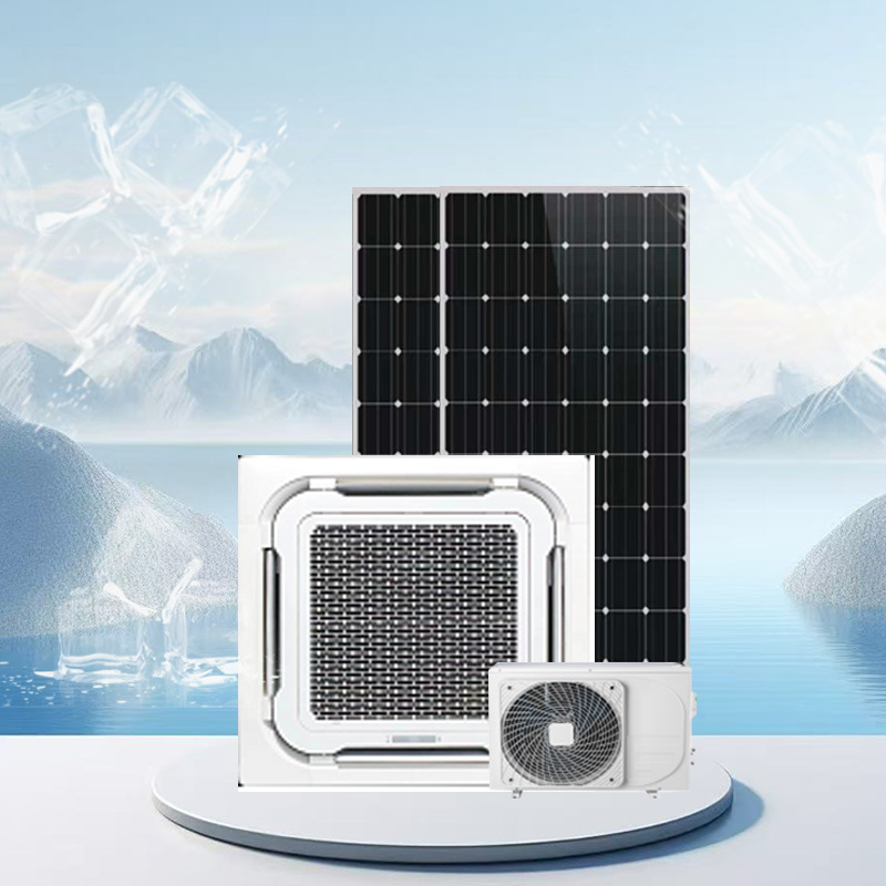 Aire Acondicionado Central de Techo con Panel Solar Conectado a la Red, CA/CC, Alta Eficiencia Energética, 18000 BTU, 2 HP, Condición de Funcionamiento T3