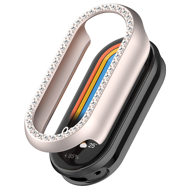 Suitable for Xiaomi Band 10 protective case xiao Mi 8/9 Watch 8/9 Pro protective case PC single diamond skeleton watch undefined