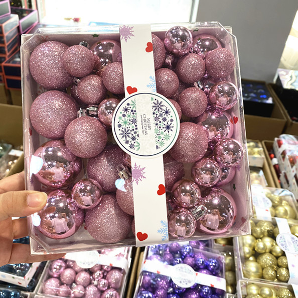 Nueva Navidad de color bola decoración 44 bolas de Navidad traje de árbol de Navidad colgante decoraciones caja de color de embalaje