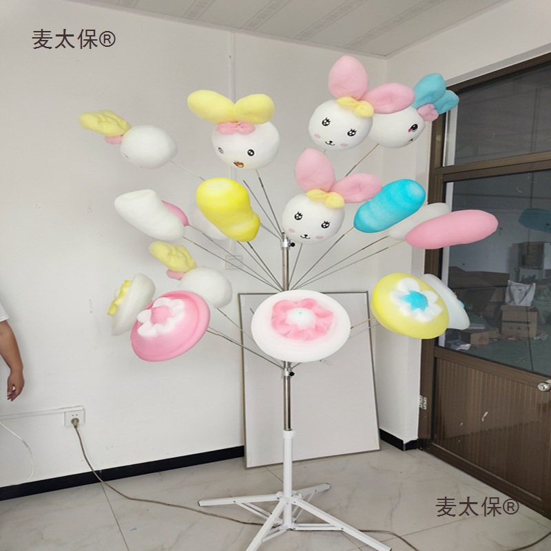 糖棉花糖支架花式棉花糖展示架可伸缩折叠棉花糖不锈钢插架麦太保