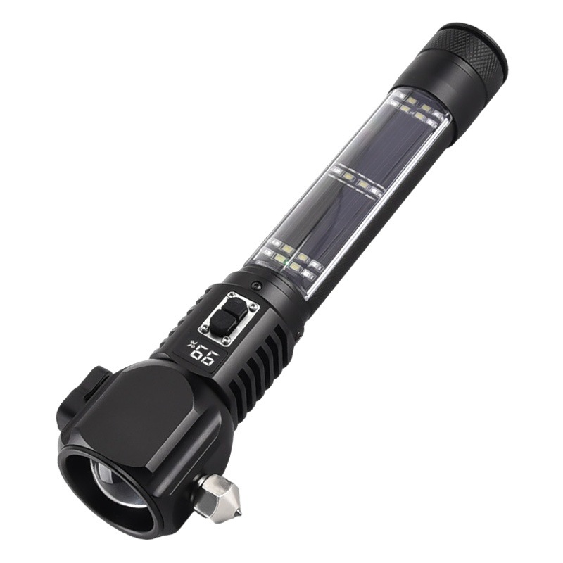 Multifuncional linterna solar con dispositivo de miel encendedor cigarrillos al aire libre actualizado coche emergencia luz fuerte carga