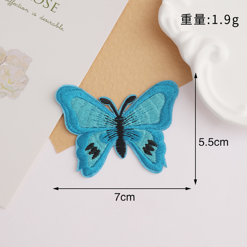 クリエイティブなカラフルな蝶パッチパッチバッグ靴と帽子穴刺繍パッチ衣類アクセサリー diy 装飾布パッチ|undefined