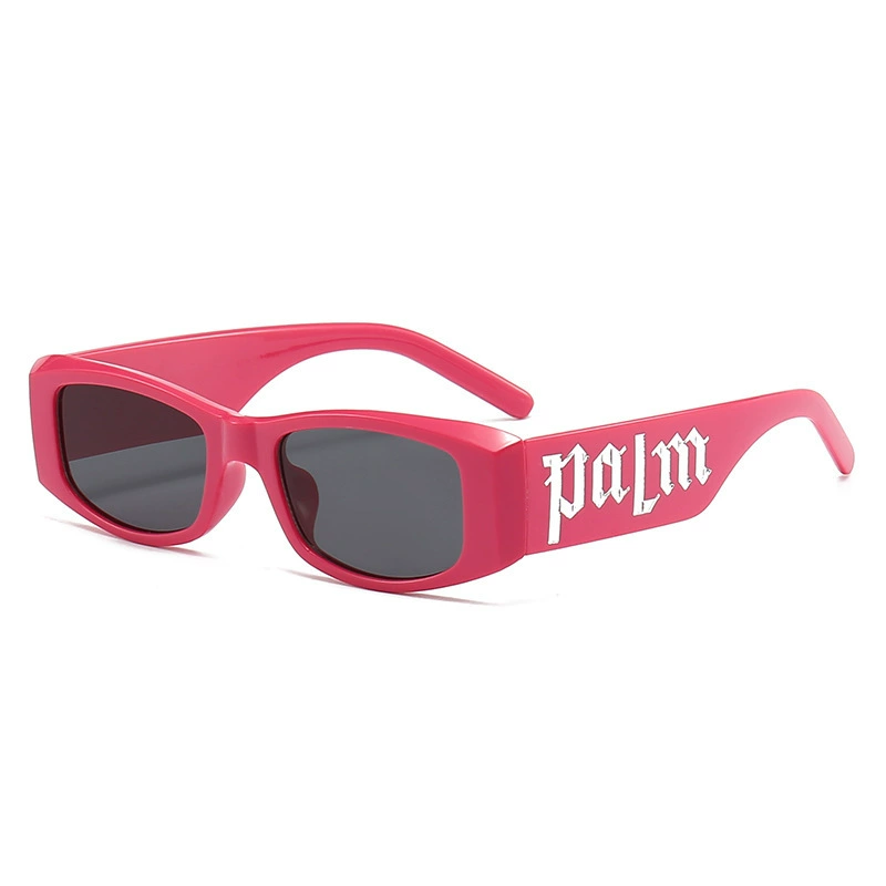 Sunglasses Retro Fuchsia, Rectangular Frame with Lettered Temples, 2 carat