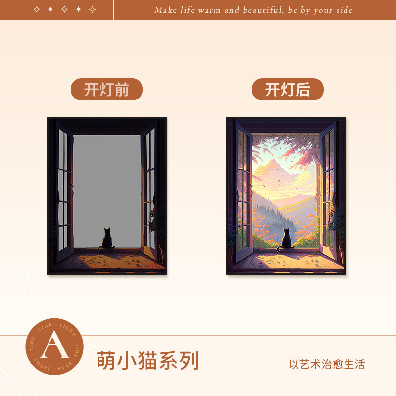 ソースファクトリー Fan Yi アルミニウム合金ライトペインティング企業ギフト文化創造製品カスタマイズされたリビングルーム玄関装飾ライトペインティング|undefined