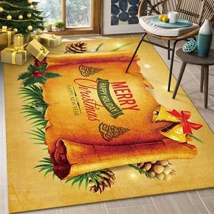 Cross-Border Hot Sale Wholesale Christmas Living Room Carpet Crystal Velvet Non-Slip Floor Mat Festive Atmosphere Bedroom Bedside Blanket