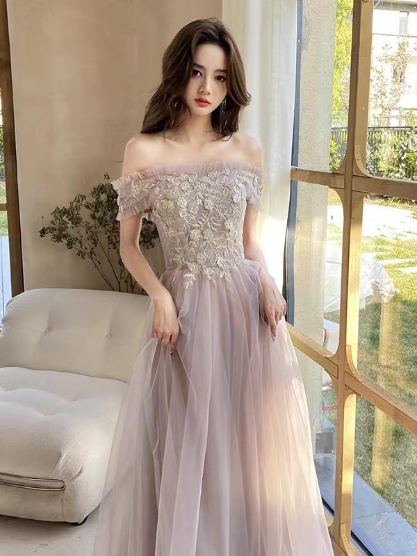 伴娘服粉色平时可穿高级感小众仙气姐妹团礼服裙宴会毕业礼演出服|undefined