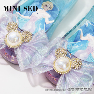 2023 New Jelly Children's Shoes Princess Shoes Rhinestone Bow Children's Shoes Beach Shoes Cute Korean Style Soft Bottom Dancing Shoes