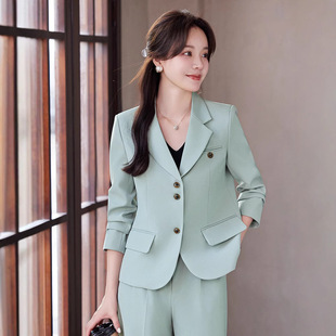 creamy-white Suit suit Women's 2024 Autumn New Elegant Goddess Dress Small Slim-fit Suit Two-piece Set