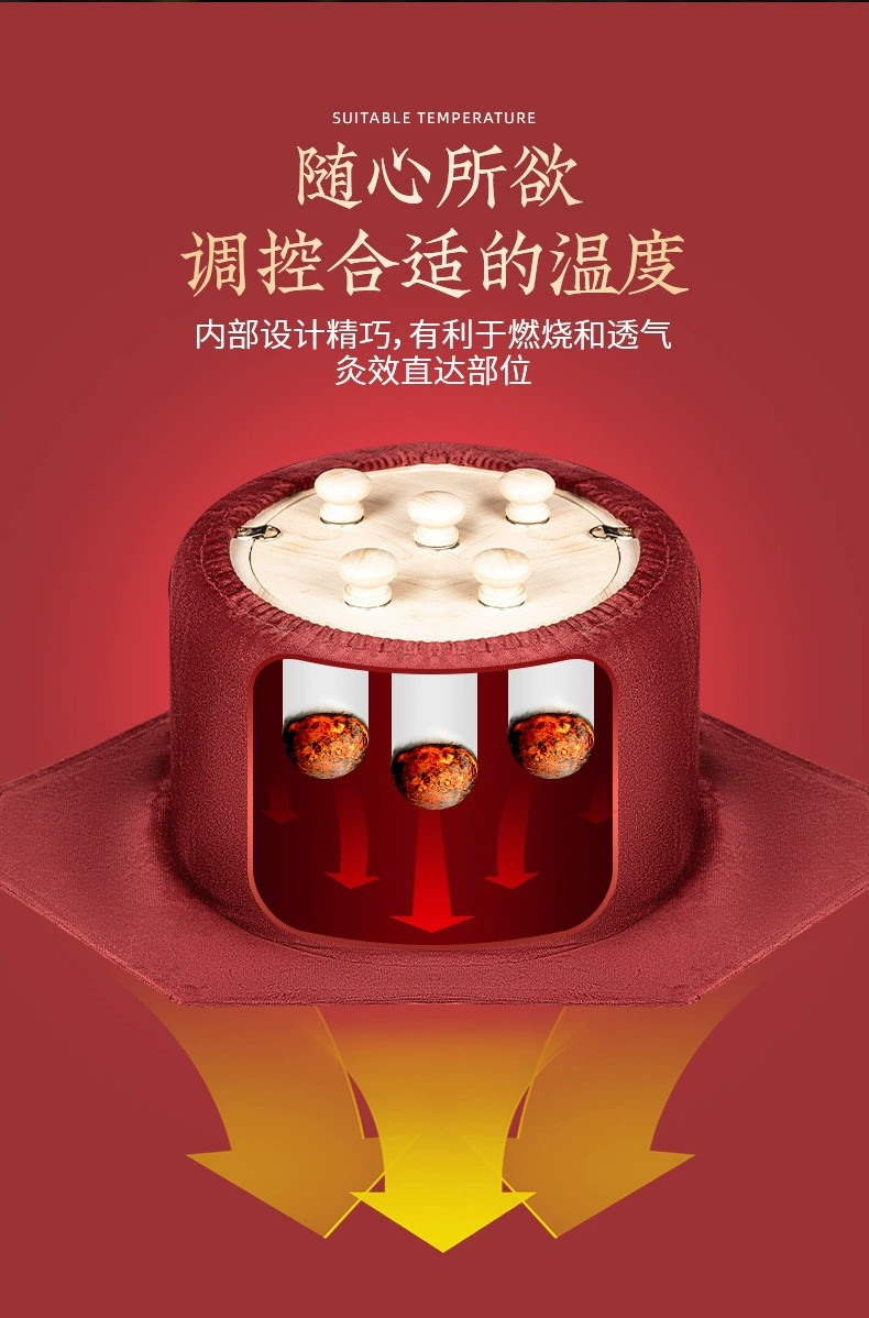 Warm moxibustion treasure smokeless solid wood moxibustion box smoke filter temperature control waist abdomen neck portable moxibustion moxibustion column box moxibustion instrumen