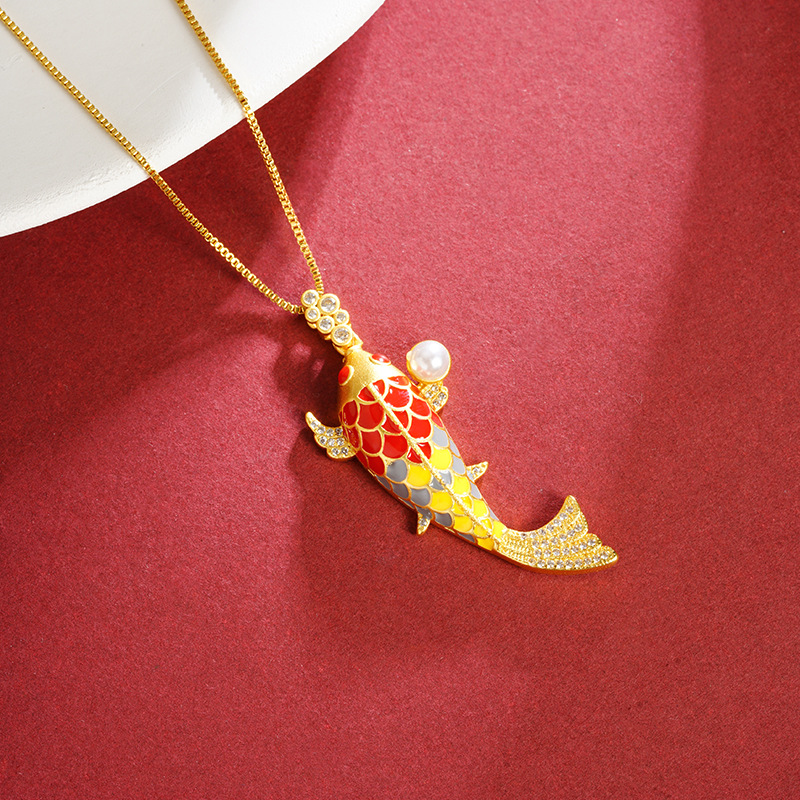 Vietnam Sha Jin Gufa estilo chino auspicioso Koi colgante no se desvanece durante mucho tiempo versátil lujo ligero de alta calidad accesorios suministro