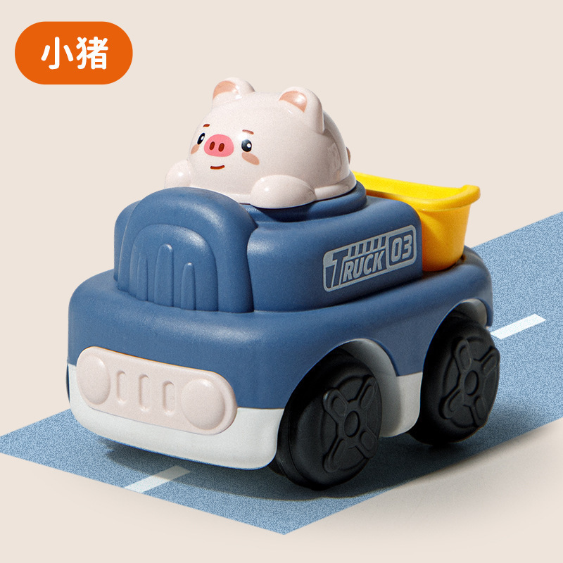 卸売ドロップシッピング楽しい漫画エンジニアリング車両掘削車落下耐性男の子と女の子子供シミュレーションおもちゃ慣性プレス車|undefined