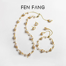 诸暨淡水珍珠锁骨项链女轻奢高级感S925银针耳钉耳饰手工编织手链