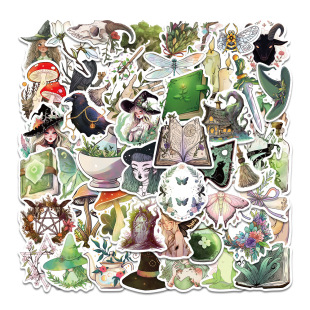 50 pieces cross-border non-infringement forest witch graffiti stickers DIY luggage guitar computer waterproof stickers waterproof