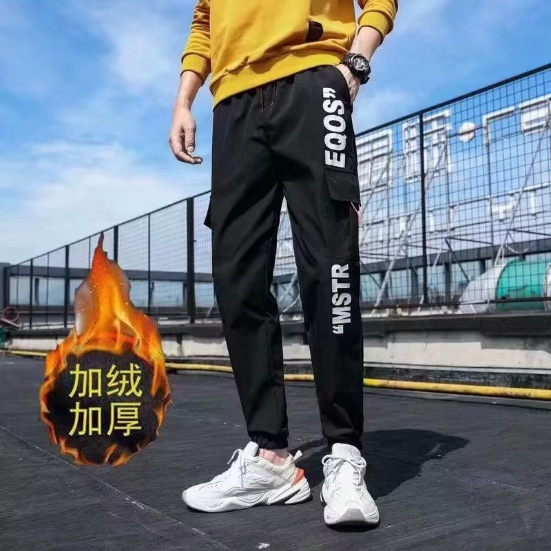 Тенденция функциональный стиль брюки для мужчин 2023 зимний бархат