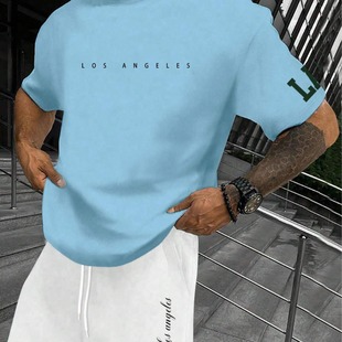 Short-sleeved T-shirt suit men's summer new LA cuff fashion trend sports two-piece ME2-MA1