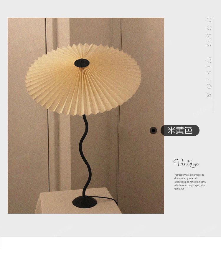 Description Picture 4 of itemNordic Creative Pleated Floor Lamp LED Fabric Umbrella Stand Light Living Room Corner Decoration Bedside Minimalist Floor Lamps