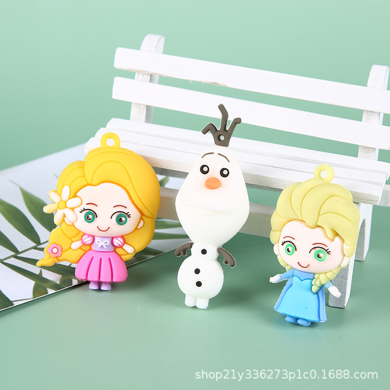 Frozen Cartoon Keychain Small Gift Pvc Anna Elsa Olaf Bag Car Pendant Car Key
