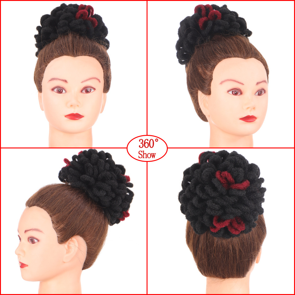 Synthetic hair women's dirty braids high-temperature silk hair bun drawstring style explosive fluffy head_voghion.com