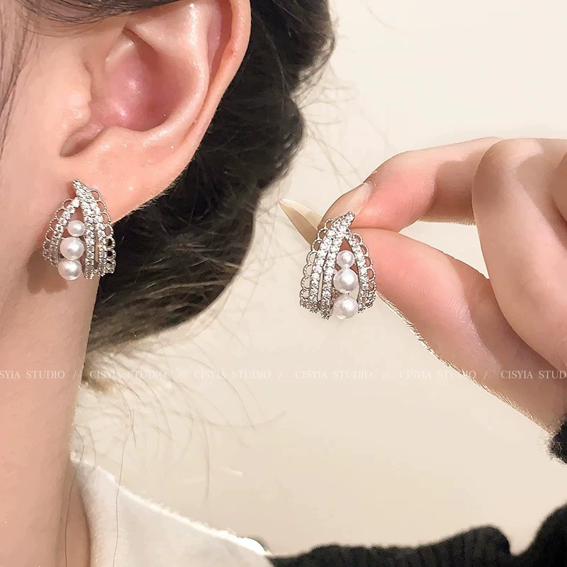 Крупные серьги-атласные жемчужины демисезонные, серебро 925, роскошный стиль, различные дизайны (8–20 мм)