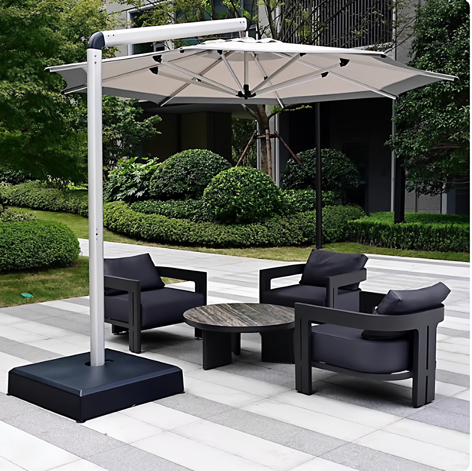 Sofá de aluminio al aire libre Villa paisaje diseñador de muebles asientos al aire libre balcón hotel ventas image 1