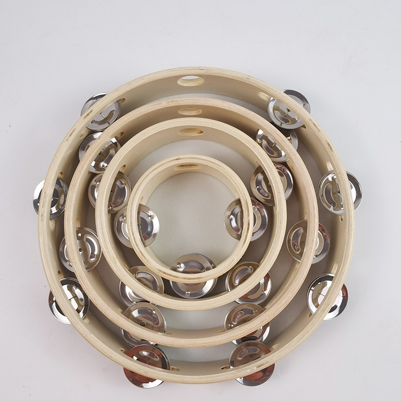 Pequeño pandereta Orff instrumento de percusión 4 pulgadas 6 7 8 pulgadas 10 pulgadas pandereta super fuerte tambor