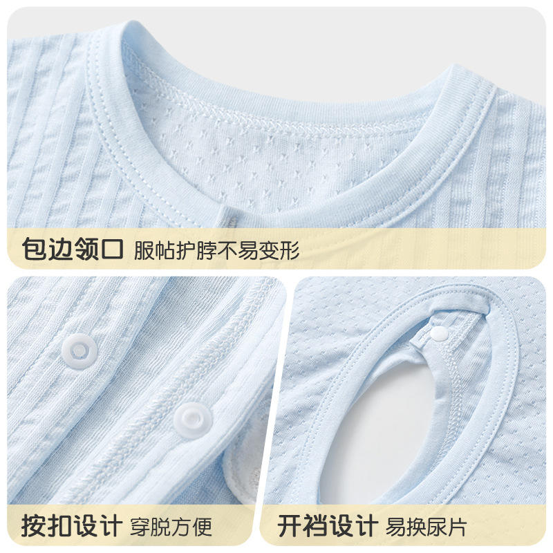 Mono de bebé verano para hombres y mujeres de manga corta delgada para niños pequeños mameluco de entrepierna abierta mameluco ropa de verano para bebés ropa para recién nacidos