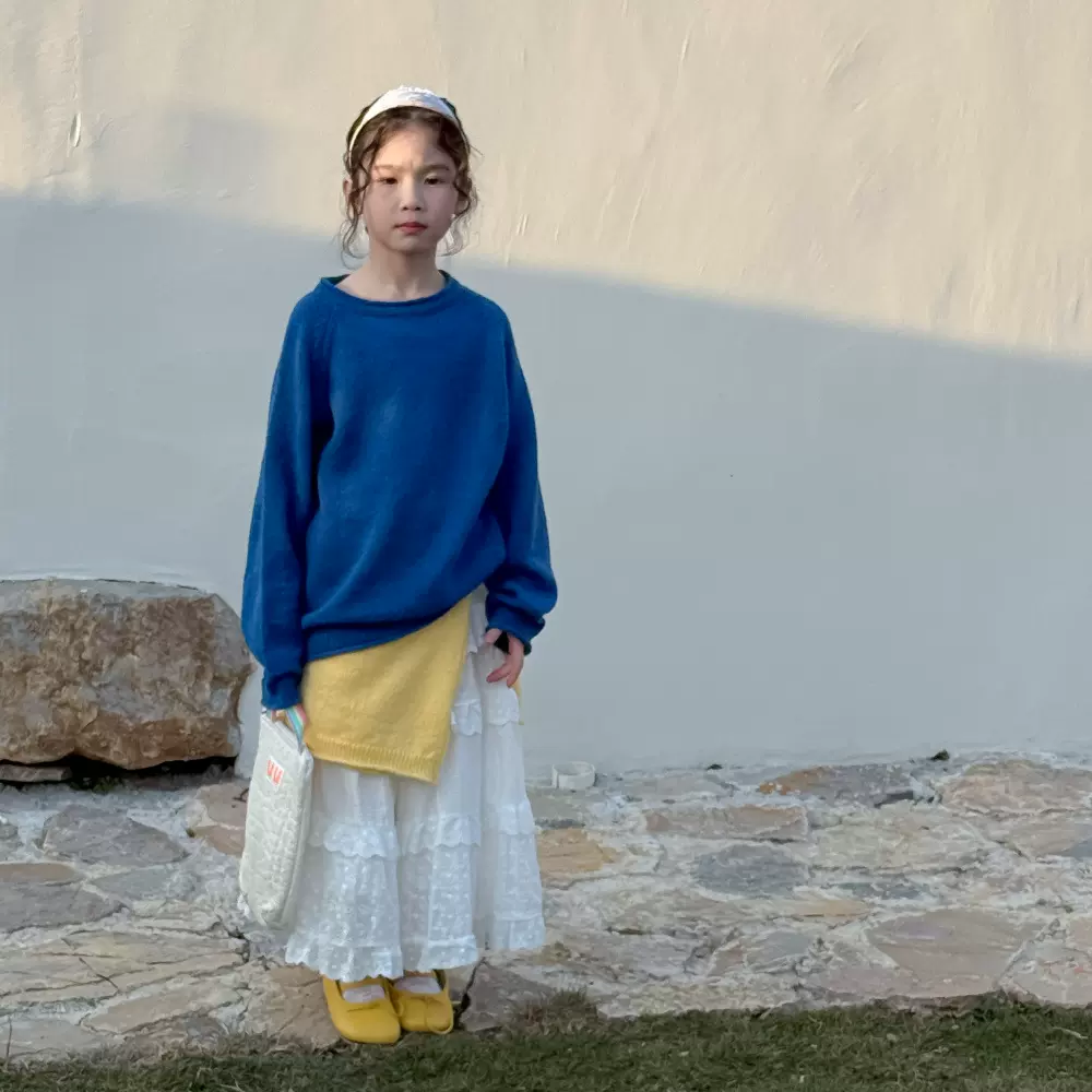 童毛衣2025春款女宝宝韩版纯色针织上衣儿童圆领多巴胺色系毛线衣