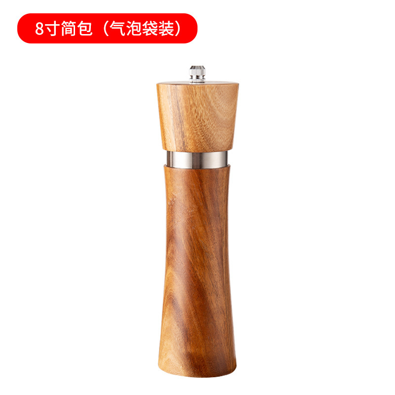 胡椒研磨器相思木手動実木質ステンレスリング胡椒研黒胡椒サンショウ海塩調味瓶|undefined