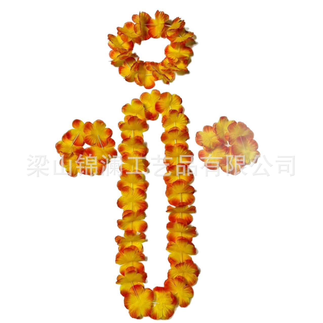 Cross-border 40 guirnaldas conjuntos de espectáculo hawaiano accesorios de espectáculo para adultos fiesta de playa guirnaldas de color al por mayor