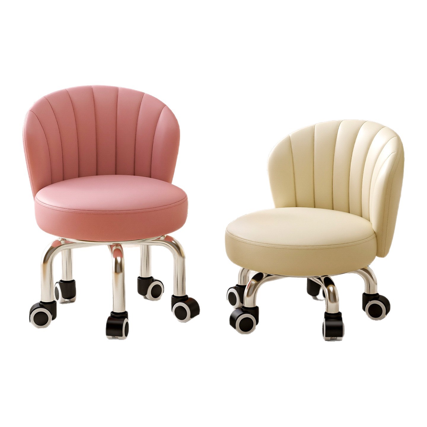 Rueda universal taburete pequeño, polea doméstica, taburete bajo, taburete redondo, baño de pies para niños, taburete pequeño, moderno y simple, antideslizante