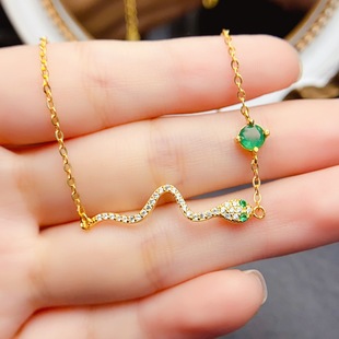 New natural emerald bracelet S925 silver inlaid main stone 4*4mm Joker net red explosions women's jewelry wholesale