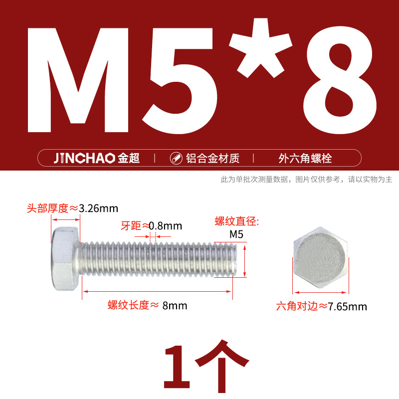 Golden Super Aluminum Hex Bolt M5M6M8