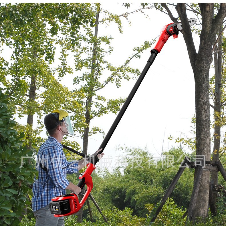 亚特YT4369高枝锯58V无刷高空伐木锯大功率充电式高枝电锯园林锯