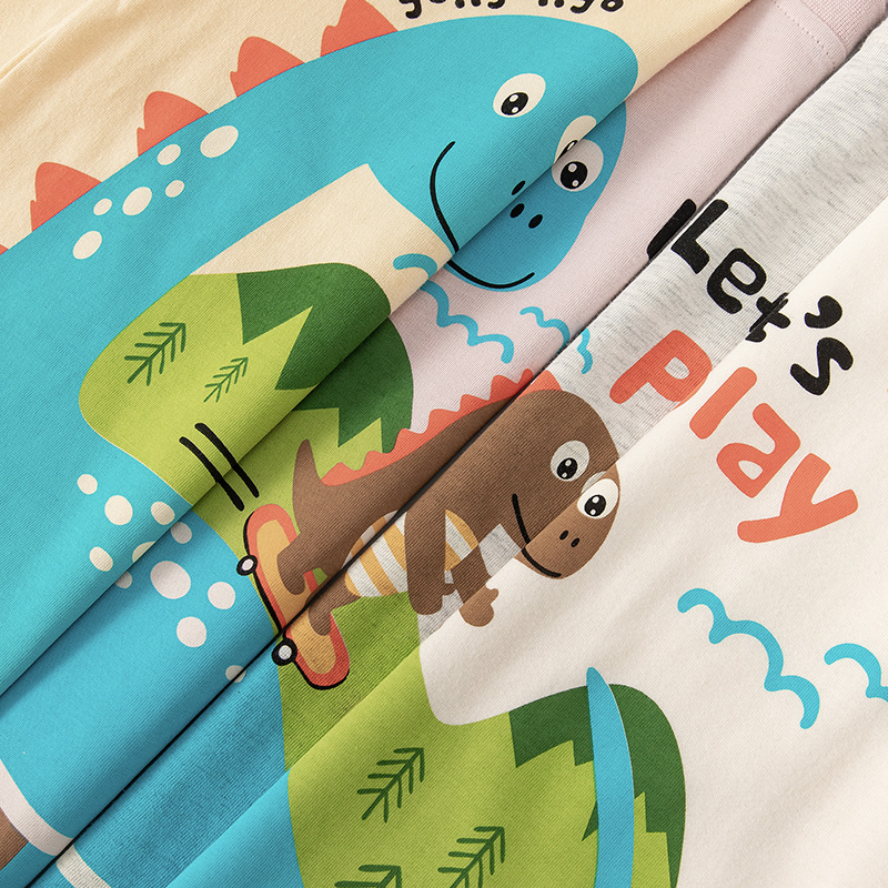 Betop comercio exterior ropa para niños dibujos animados para niños dinosaurio verano nuevo chico bebé camiseta de manga corta ropa Douyin al por mayor