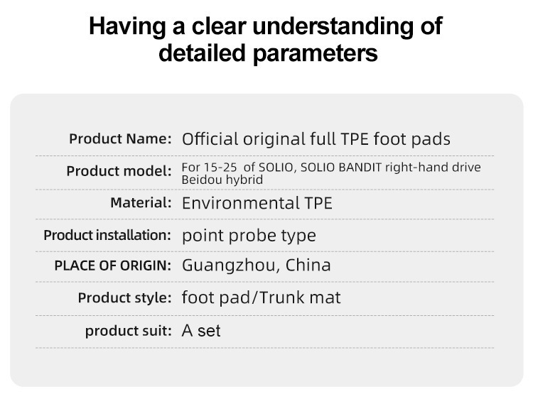 Suitable for 15-25 Solio/Solio Bandit Beidou Star Car Floor Mats Environmentally Friendly Tpe Trunk Mats